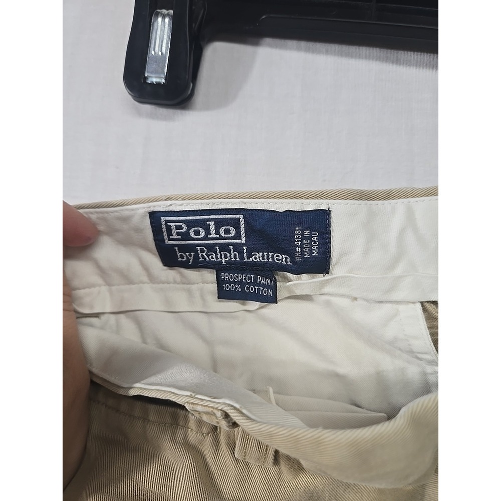 Vintage Polo Ralph Lauren Classic Chino Prospect Pants Men's 33/30 (32/28) Beige - Picture 4 of 8